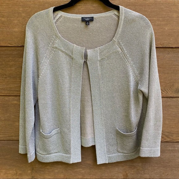 Talbots Sparkly Champagne Colored Dressy Cardigan - Picture 1 of 6
